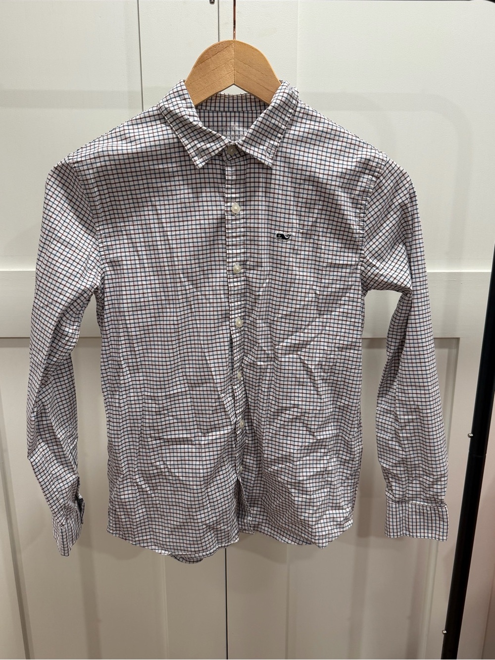 Vineyard Vines Brown & Navy Grid Button-Down Shirt